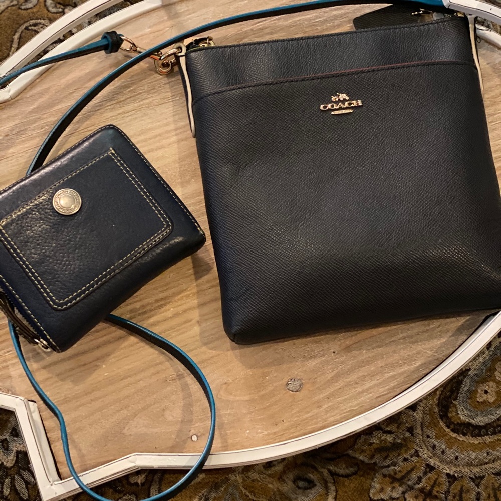 Coach Pebble-Leather Cross Body Bag with Wallet